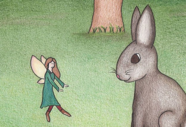 fairy and rabbit drawing