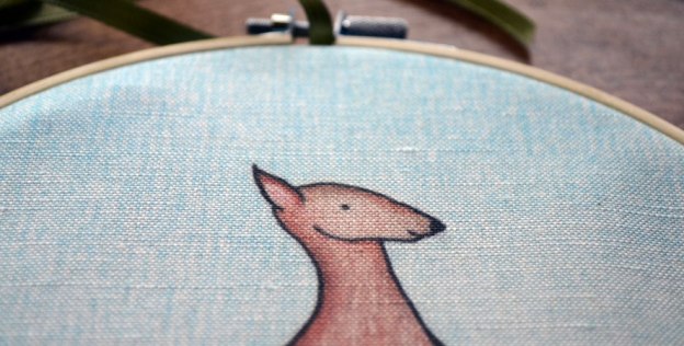 deer illustration hoop art