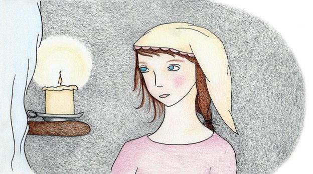 illustration girl nightcap